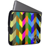 Trendy Zickzack Zigzag Custom Monogram 6 Laptopschutzhülle (Vorne Rechts)