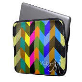 Trendy Zickzack Zigzag Custom Monogram 6 Laptopschutzhülle (Vorderseite Links)