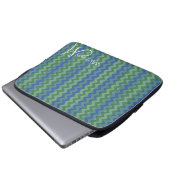 Trendy Zickzack Zigzag Custom Monogram 8 Laptopschutzhülle (Vorne Knopf)