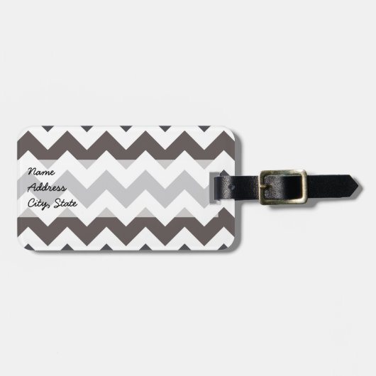 Trendy Zickzack Zigzag Muster 7 Gepäckanhänger (Vorderseite horizontal)