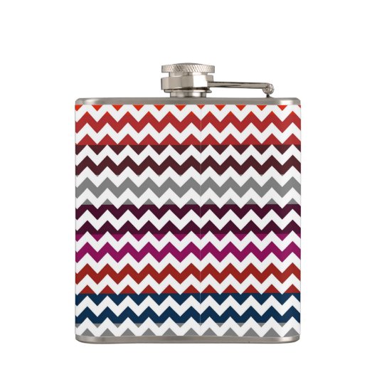 Trendy Zickzack Zigzag Pattern Flachmann (Rückseite)