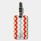 Trendy Zickzack Zigzag Pattern Gepäckanhänger (Vorderseite vertikal)