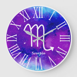 Trendy Zodiac-Nebel-Scorpio-Symbol Große Wanduhr