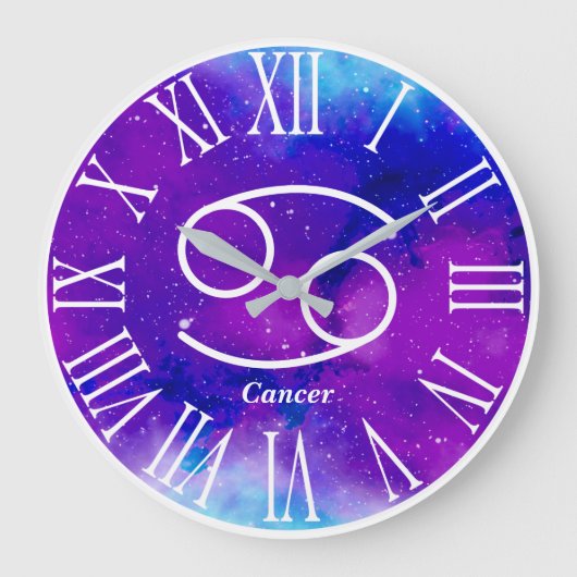 Trendy Zodiac Nebula Cancel Symbol Große Wanduhr (Vorderseite)