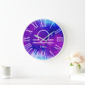 Trendy Zodiac Nebula Libra Symbol Große Wanduhr (Zuhause)