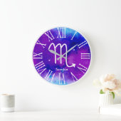 Trendy Zodiac Nebula Scorpio-Symbol Große Wanduhr (Zuhause)