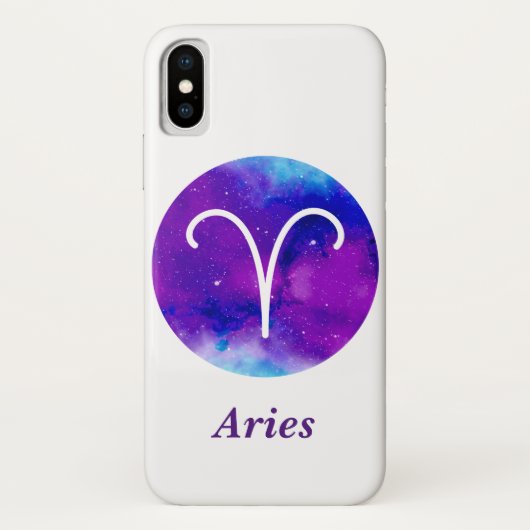 Trendy Zodiac Sign Aries Lila Space Nebel Case-Mate iPhone Hülle (Rückseite)