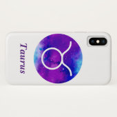 Trendy Zodiac Sign Taurus Lila Nebel Case-Mate iPhone Hülle (Rückseite (Horizontal))