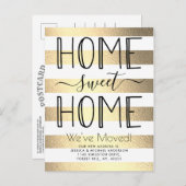 Trendy Zuhause Sweet Zuhause Gold Foil Typografy M Ankündigungspostkarte (Vorne/Hinten)