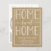 Trendy Zuhause Sweet Zuhause Typografy Moving Ankündigungspostkarte (Vorne/Hinten)