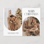Trendy, zwei Fotos Weihnachtsfeiertag Postkarte (Vorderseite)