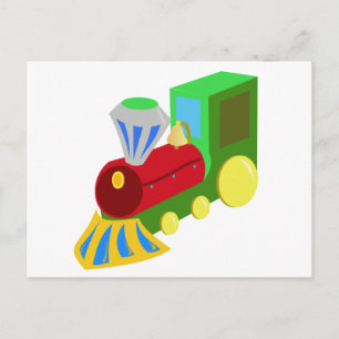 trenecito COLORFUL CARTOON TRAIN Kindergrafik Postkarte