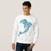 Trenino Türkis Dolphin Abstrakte Kunst, Dichtung u Sweatshirt (Vorne ganz)