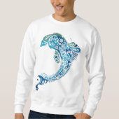 Trenino Türkis Dolphin Abstrakte Kunst, Dichtung u Sweatshirt (Vorderseite)