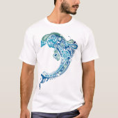 Trenino Türkis Dolphin Abstrakte Kunst, Dichtung u T-Shirt (Vorderseite)