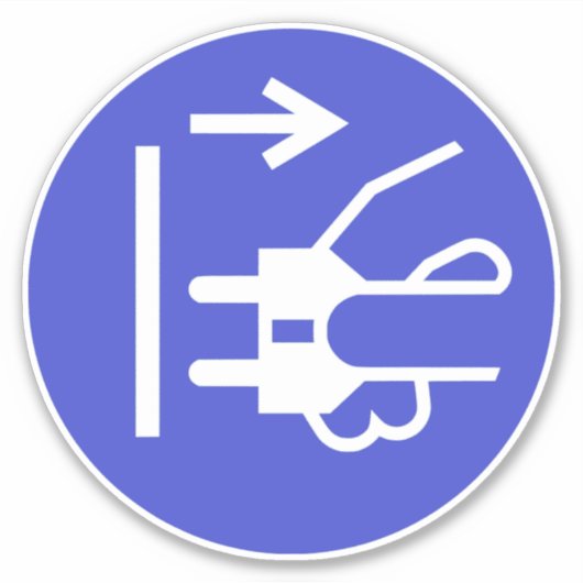 Trennen des Hauptsteckplatzes Aufkleber (Vorderseite)