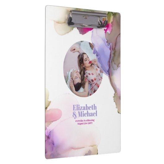 Trennen des Moody-Aquarell-FOTOS und -Textes in de Klemmbrett (Rechts)