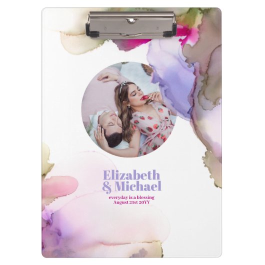 Trennen des Moody-Aquarell-FOTOS und -Textes in de Klemmbrett (Vorderseite)