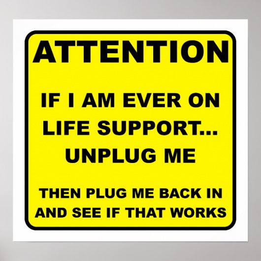 Trennen Sie das Live Support Funny Poster (Vorne)