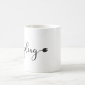 Trennen Sie mit Skript-Text und Stecker Kaffeetasse (Mittel)