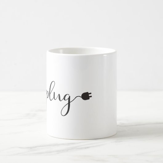 Trennen Sie mit Skript-Text und Stecker Kaffeetasse (Mittel)