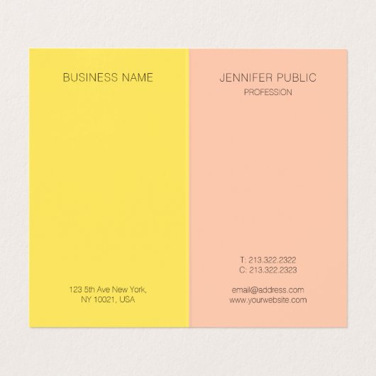 Trennen von Farben Elegante moderne Monogramm-Vorl Visitenkarten (Innenseite Aufgefaltet)