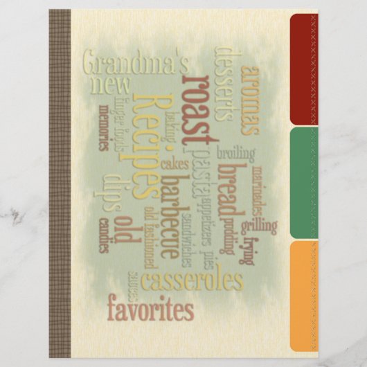 Trennflächen für Rezepte mit Imitaten für die Reci (Vorderseite)