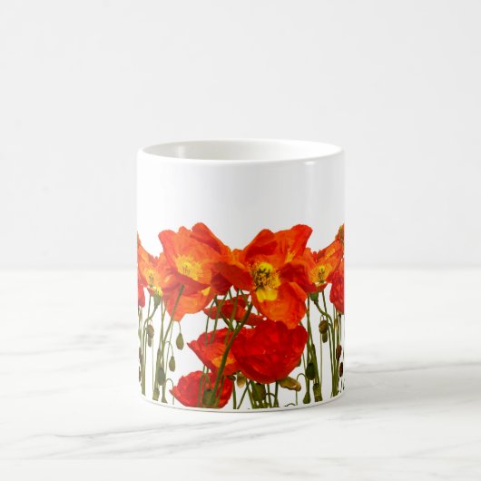 Trennlinie zwischen roten Mohnchen, Hintergrund, g Kaffeetasse (Mittel)