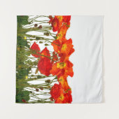 Trennlinie zwischen roten Mohnchen, Hintergrund, g Wandteppich (Vorderseite (Horizontal))