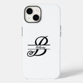 Trennmonogramm A-Z Schwarz und Weiß Case-Mate iPhone Hülle (Rückseite)