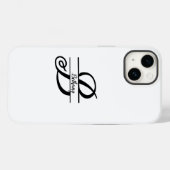 Trennmonogramm A-Z Schwarz und Weiß Case-Mate iPhone Hülle (Rückseite (Horizontal))