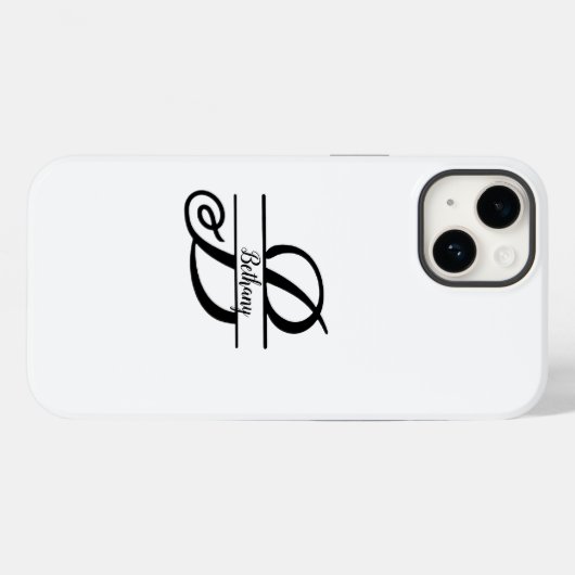 Trennmonogramm A-Z Schwarz und Weiß Case-Mate iPhone Hülle (Rückseite (Horizontal))
