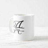Trennmonogramm A-Z Schwarz und Weiß Kaffeetasse (Vorderseite Links)
