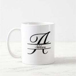 Trennmonogramm A-Z Schwarz und Weiß Kaffeetasse