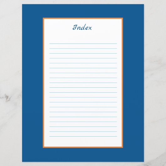 Trennseite für Blue Orange Spanish Tile Binder (Rückseite)