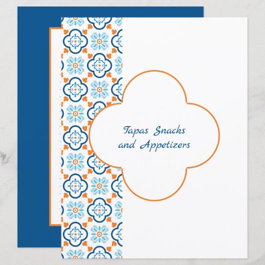 Trennseite für Blue Orange Spanish Tile Binder (Vorne/Hinten)