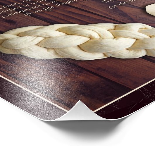 Trennung Challah Blessing Hebräisch Englisch Juden Fotodruck (Ecke)