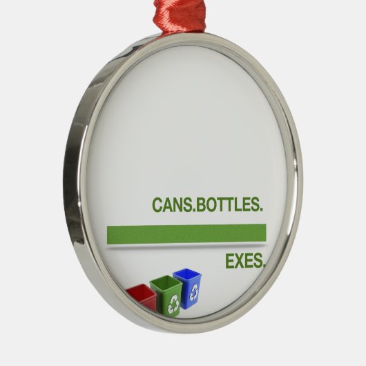 Trennung, die Slogan recycelt Silbernes Ornament (Rechts)