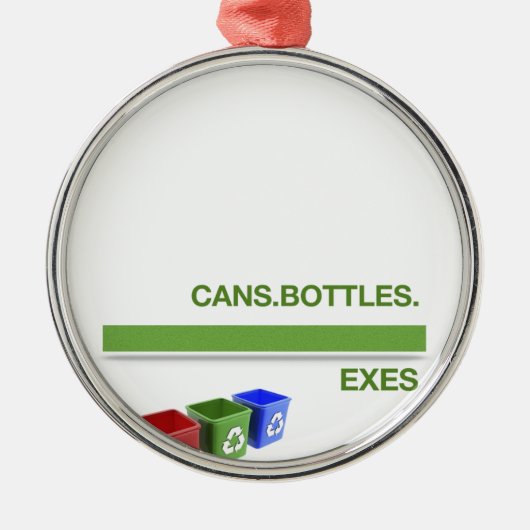 Trennung, die Slogan recycelt Silbernes Ornament (Vorne)