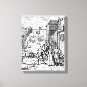 Trennung von Columbus mit Ferdinand und Leinwanddruck