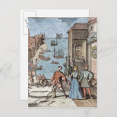 Trennung von Kolumbus und Ferdinand und Postkarte (Vorne/Hinten)