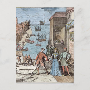 Trennung von Kolumbus und Ferdinand und Postkarte