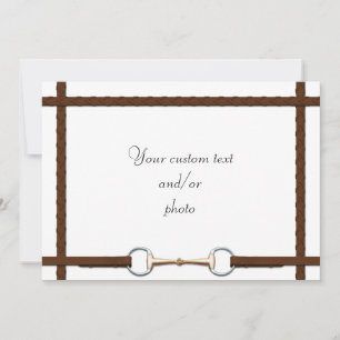 Trensengebiss & geschnürte Zügel Reitsport Pferd F Dankeskarte