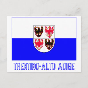 Trentino-Südtirol-Flagge mit Namen Postkarte