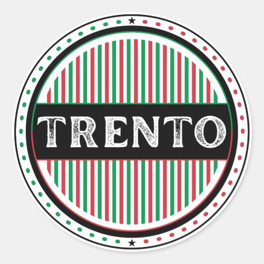Trento City Pride Emblem – Italian Identity Runder Aufkleber (Vorderseite)