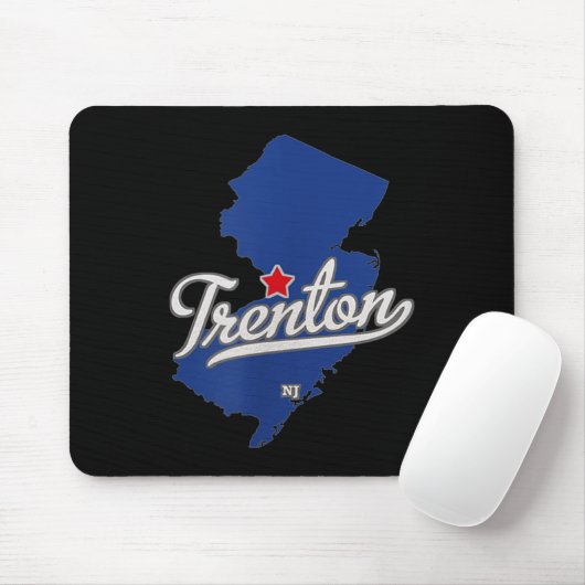 Trenton New Jersey Nj Map Mousepad (Mit Mouse)