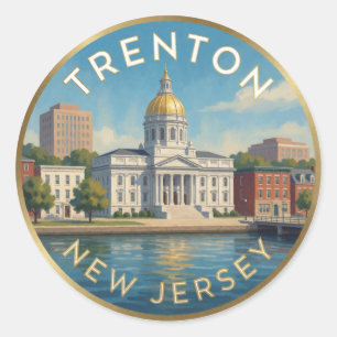 Trenton New Jersey Revolutionäre Reise Runder Aufkleber