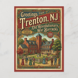 Trenton NJ Revolutionskrieg-Kaserne Vintage Postkarte