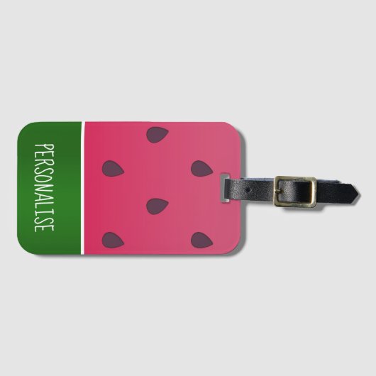 Treny Bold Watermelon Custom Text Gepäckanhänger (Vorderseite (Horizontal))