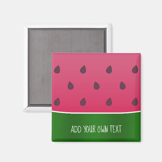 Treny Bold Watermelon Custom Text Magnet (Vorderseite/Rückseite)